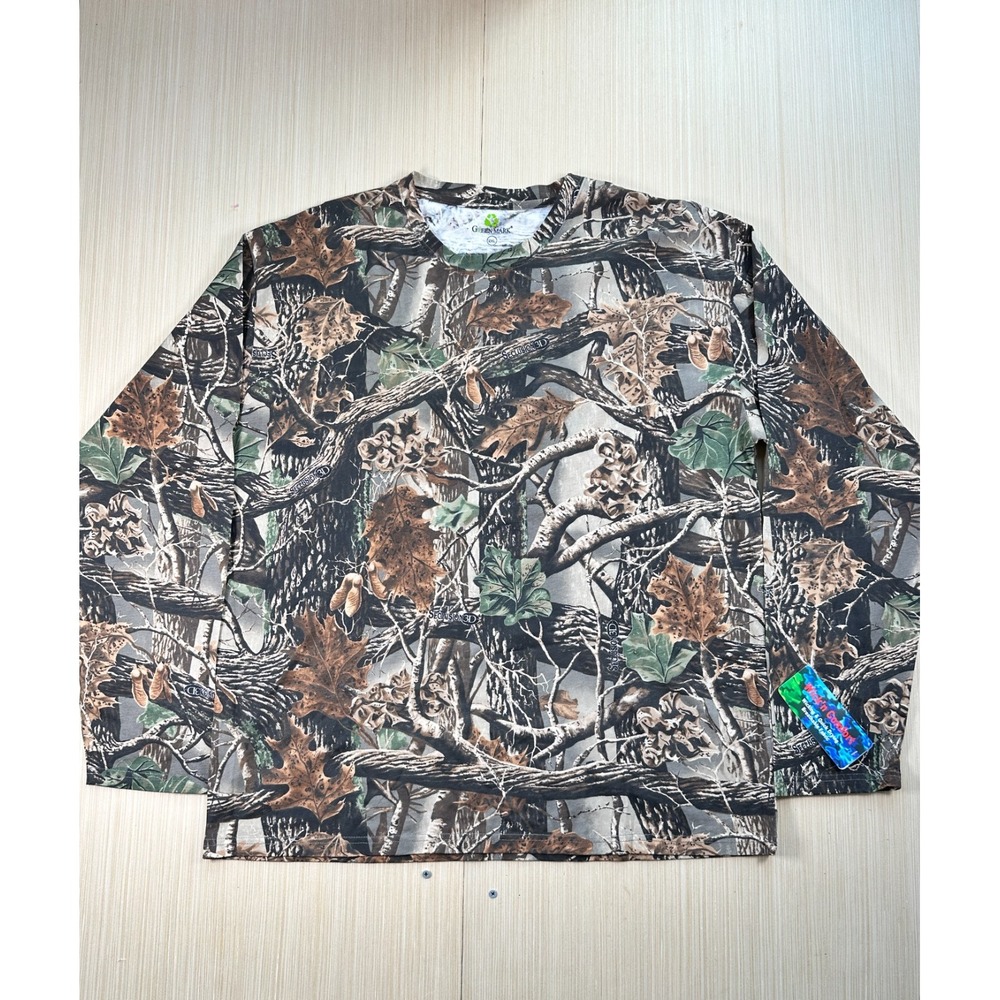 VTG‎ Green Mark Shirt Mens 2XL Gray Seclusion 3D Camouflage Breathable Crew Neck